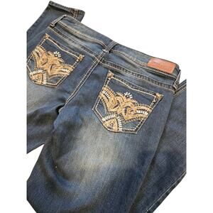 Hydraulic skinny jeans bailey low rise embroidered western boho womens 9 10 y2k